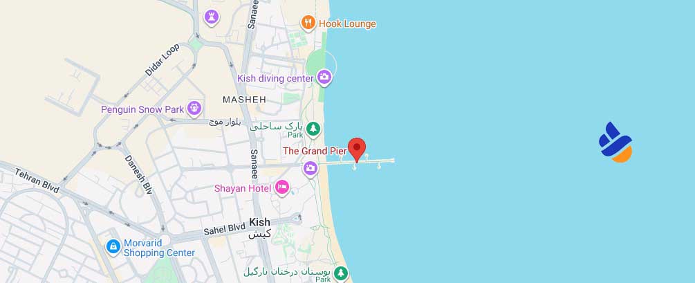 لوکیشن اسکله تفریحی کیش- 